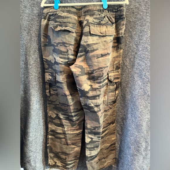 SANCTUARY X Anthropologie Camo Cargo Jogger Pants Linen Women’s Size Small - Picture 3 of 6